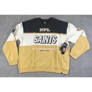 47 Team Apparel NFL Men's 3XL Gold Black Saints Breeze Maximalist Sweatshirt